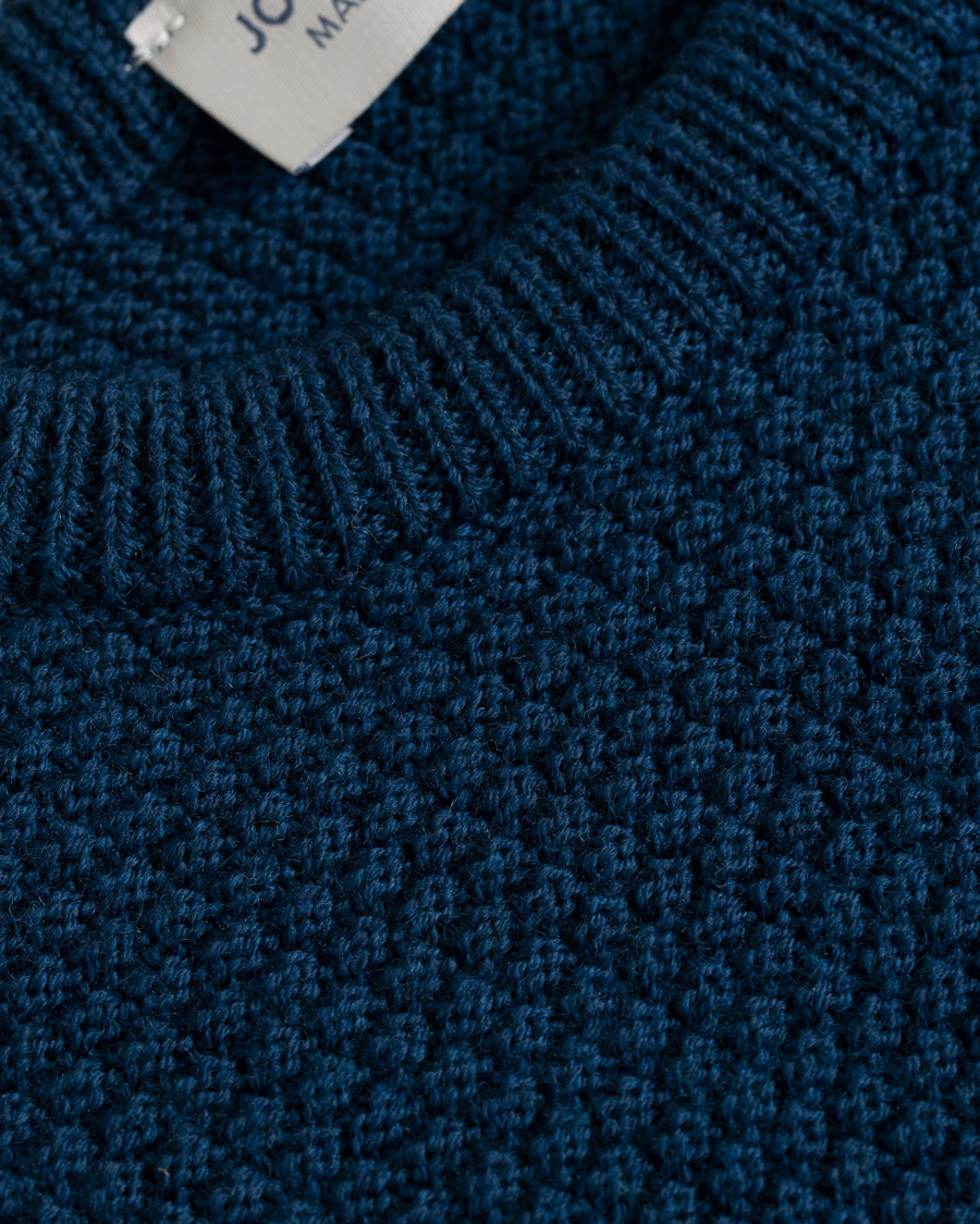 Herre | Trøjer | John Smedley | 8 Singular Textured Wool Sweater Indigo