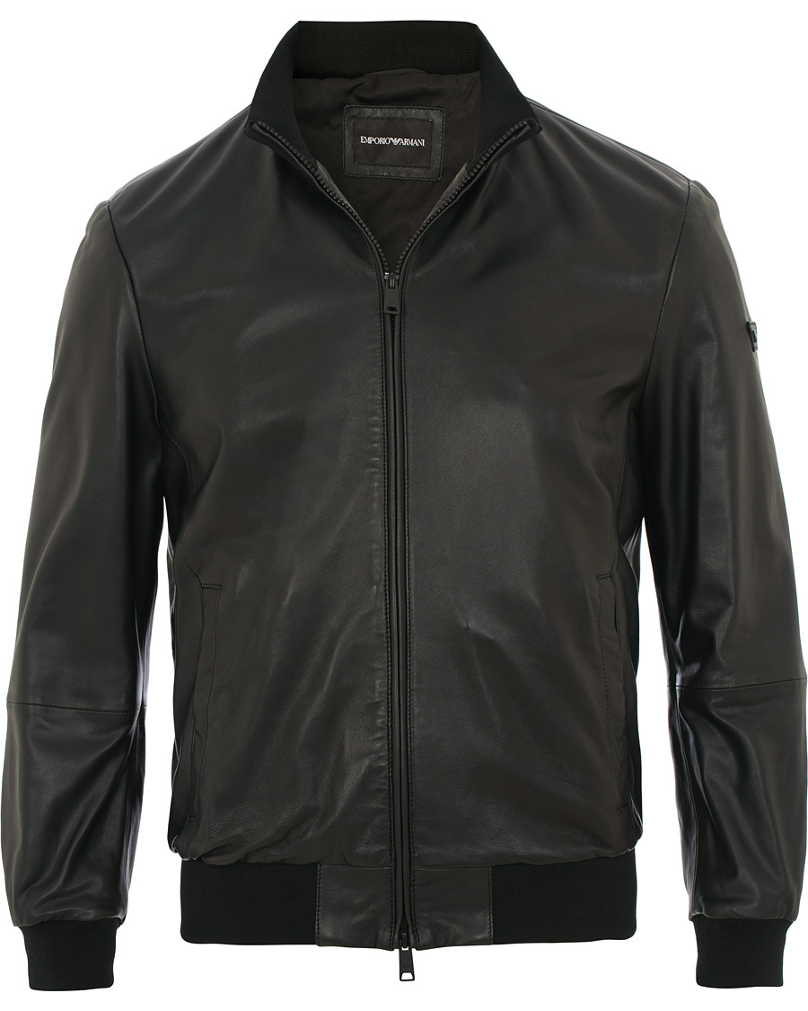 Herre | Jakker | Emporio Armani | Leather Jacket Black