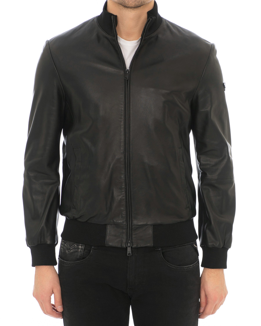 Herre | Jakker | Emporio Armani | Leather Jacket Black