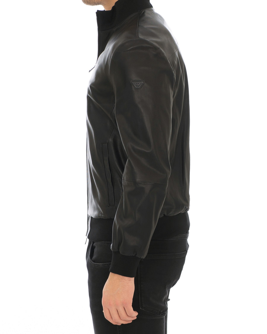 Herre | Jakker | Emporio Armani | Leather Jacket Black