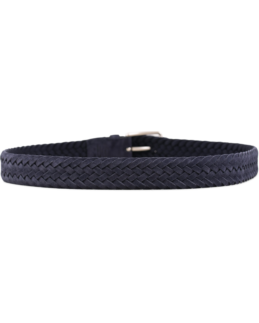 Herre | Tod's Intreccio Woven Belt Midnight Blue Suede | Tod's | Intreccio Woven Belt Midnight Blue Suede