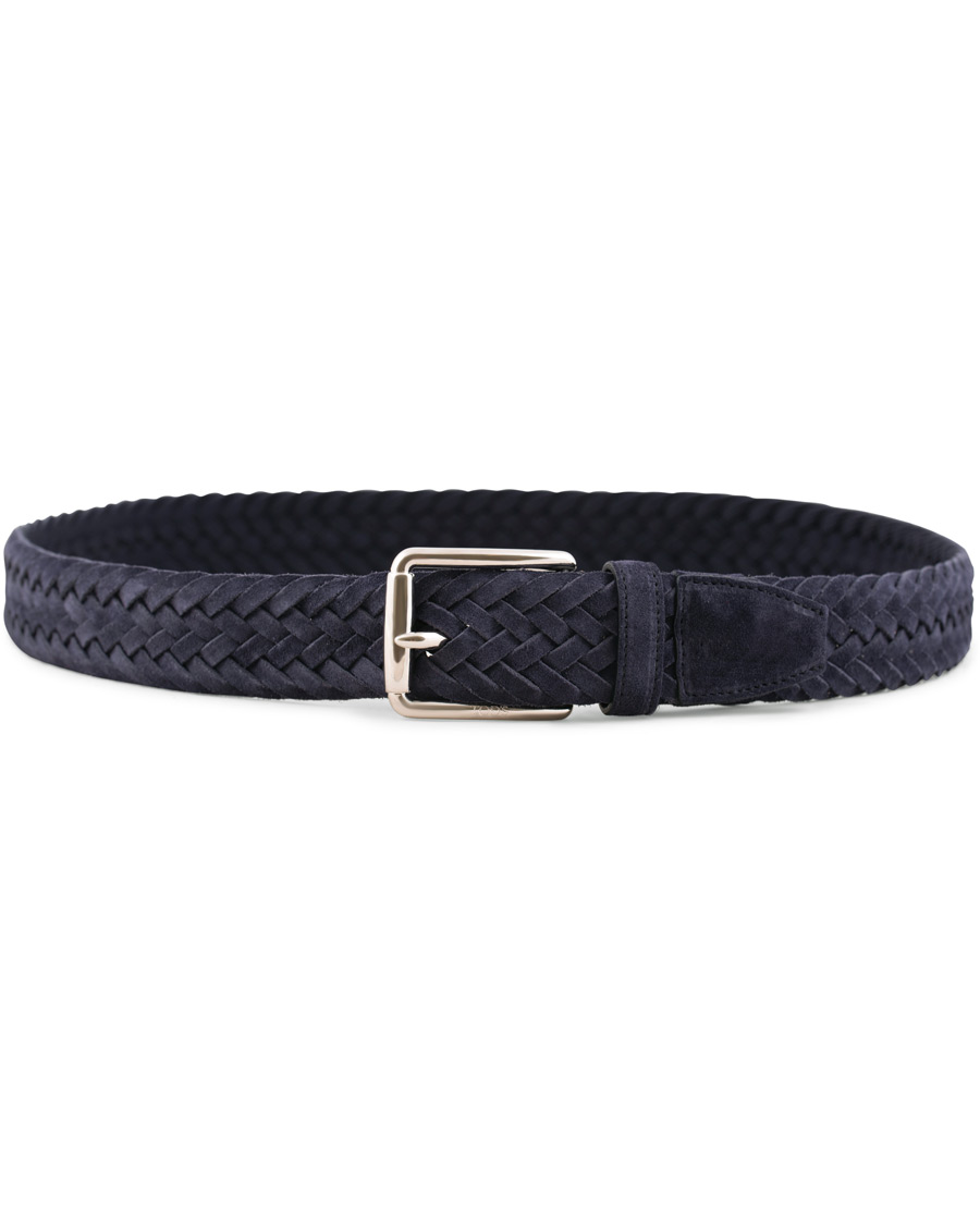 Herre | Tod's Intreccio Woven Belt Midnight Blue Suede | Tod's | Intreccio Woven Belt Midnight Blue Suede
