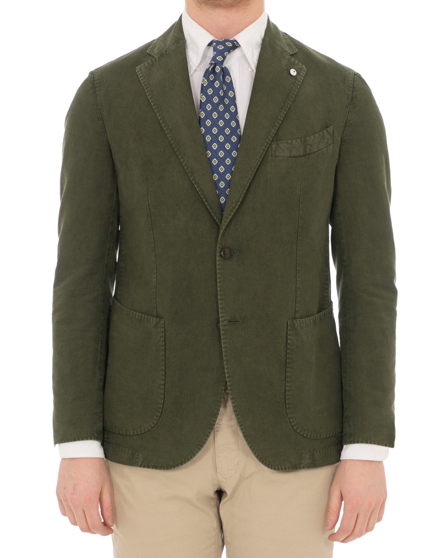 Herre | Blazere & jakker | L.B.M. 1911 | Jack Regular Fit Linen Blazer Military Green