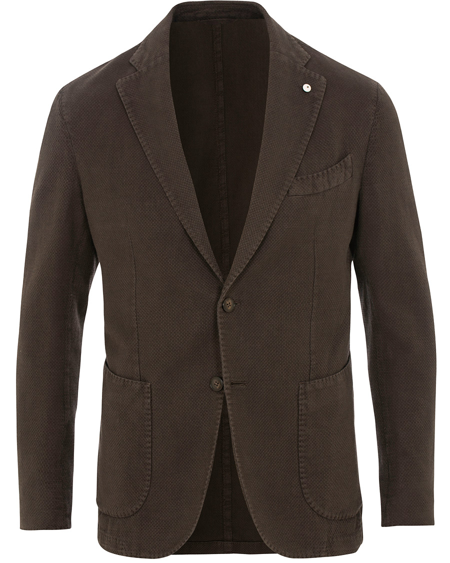 Herre | Blazere & jakker | L.B.M. 1911 | Jack Regular Fit Structured Linen Blazer Dark Brown