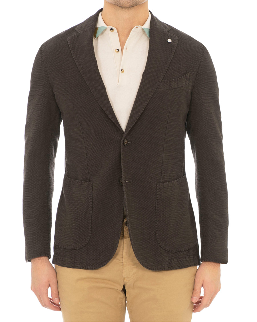 Herre | Blazere & jakker | L.B.M. 1911 | Jack Regular Fit Structured Linen Blazer Dark Brown