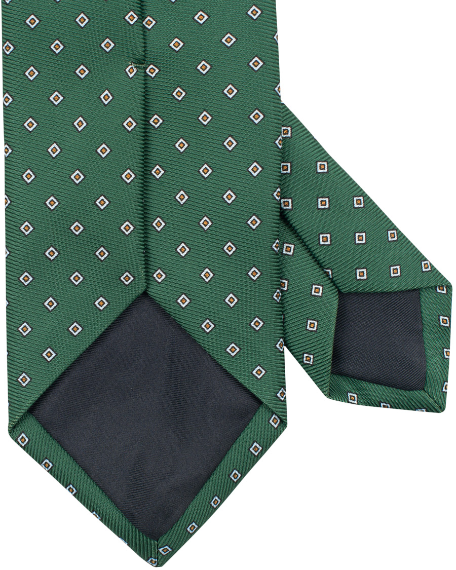 Herre | Drake's Navy Tip Silk 50oz Foulard 8 cm Tie Green | Drake's | Navy Tip Silk 50oz Foulard 8 cm Tie Green