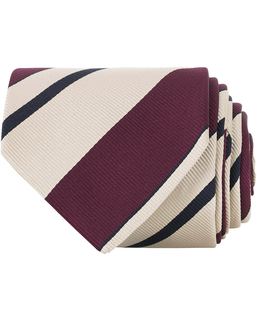 Herre | Drake's Navy Tip Reppe Silk 8 cm Tie Beige | Drake's | Navy Tip Reppe Silk 8 cm Tie Beige