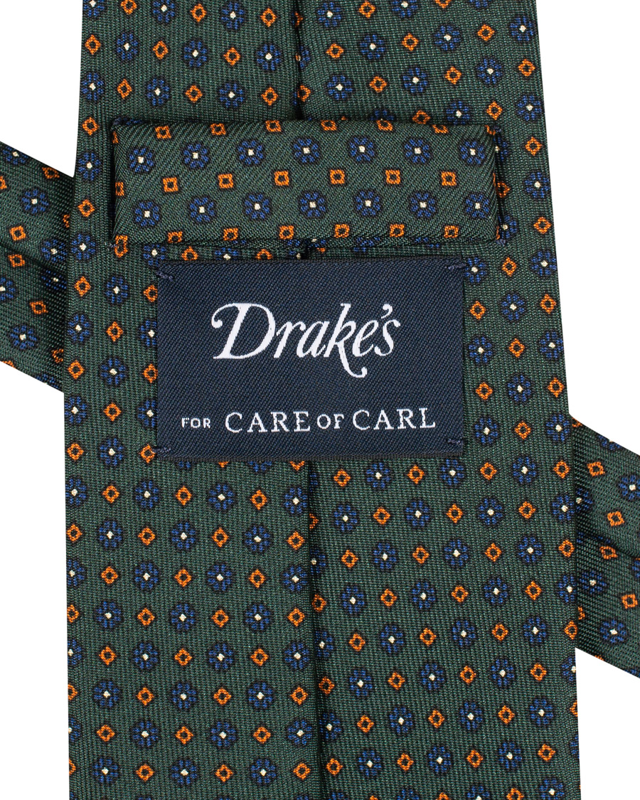 Herre | Drake's MTO Silk 8 cm Tie Green | Drake's | MTO Silk 8 cm Tie Green