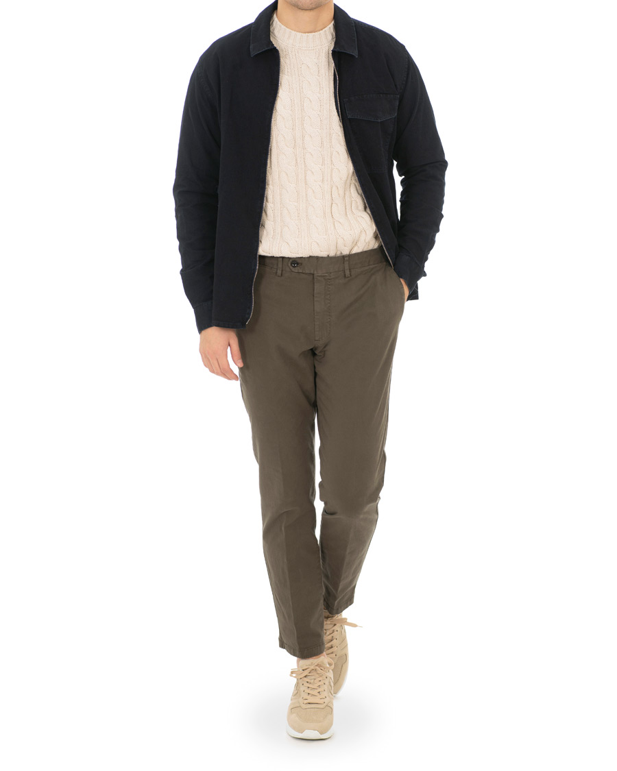 Herre | Skjorter | Schnayderman?s | Schnayderman's Cotton Shirt Zip Jacket Dark Blue