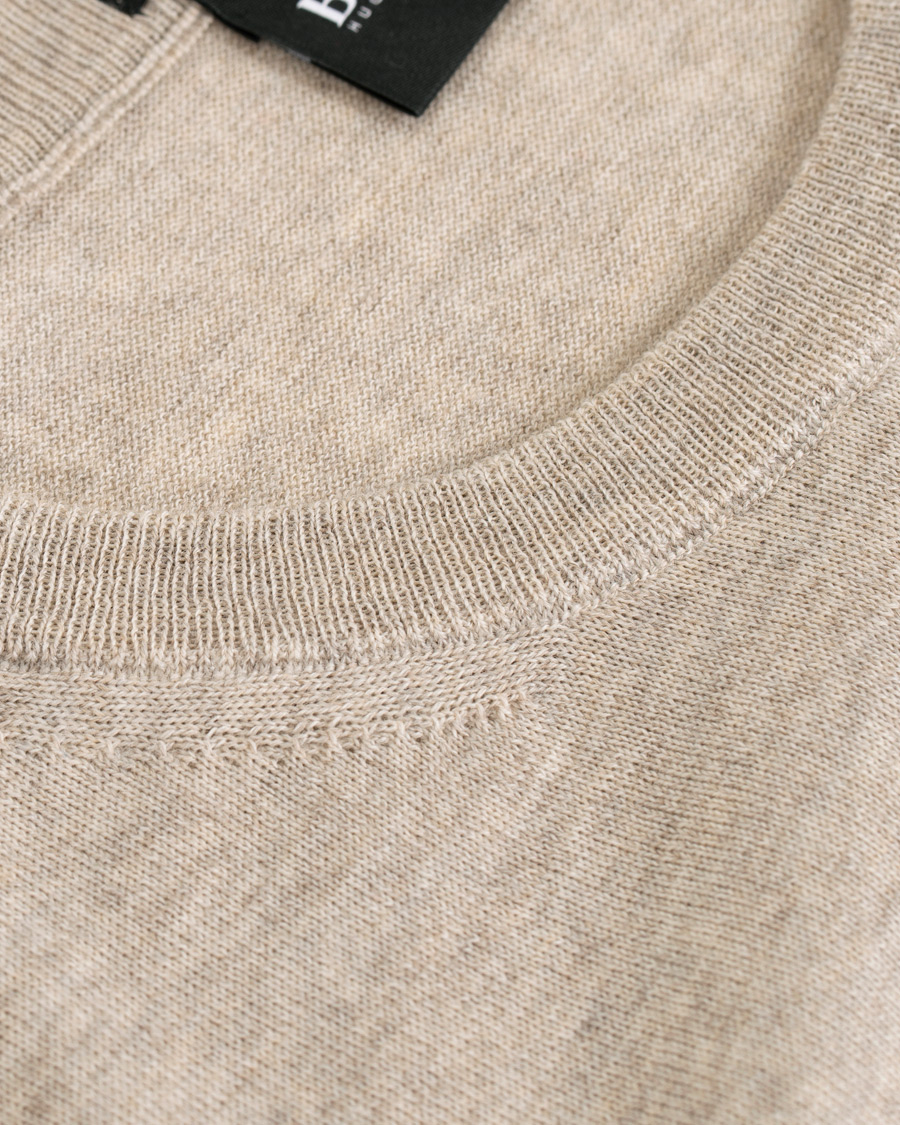 Herre | Trøjer | BOSS BLACK | BOSS Leno Merino Wool Crew Neck Pullover Beige