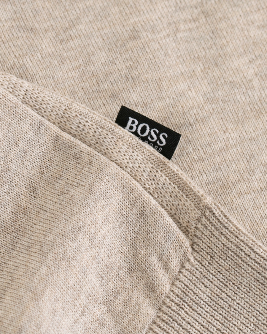 Herre | Trøjer | BOSS BLACK | BOSS Leno Merino Wool Crew Neck Pullover Beige
