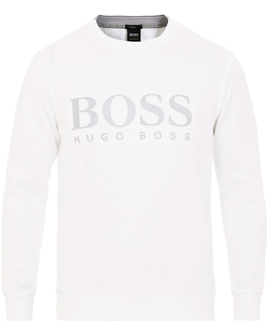 Herre | Trøjer | BOSS GREEN | BOSS Athleisure Salbo Crew Neck Sweatshirt White