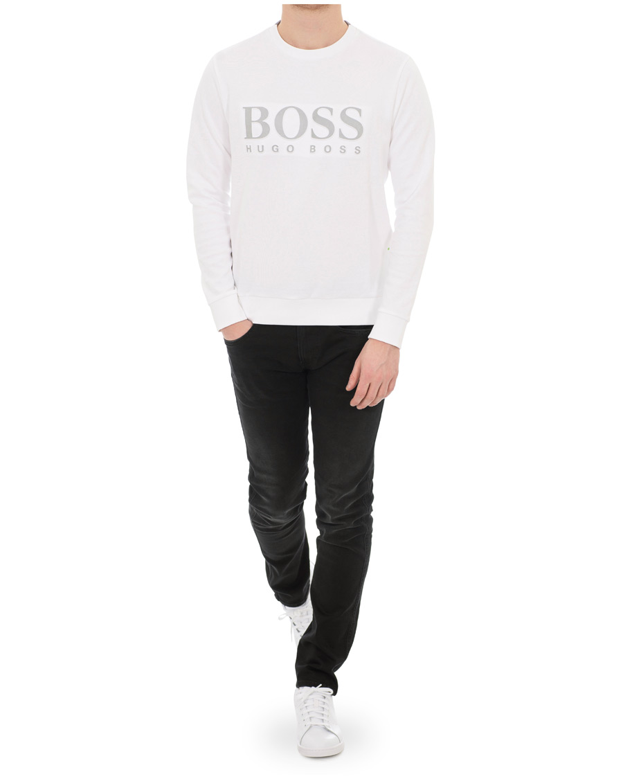 Herre | Trøjer | BOSS GREEN | BOSS Athleisure Salbo Crew Neck Sweatshirt White