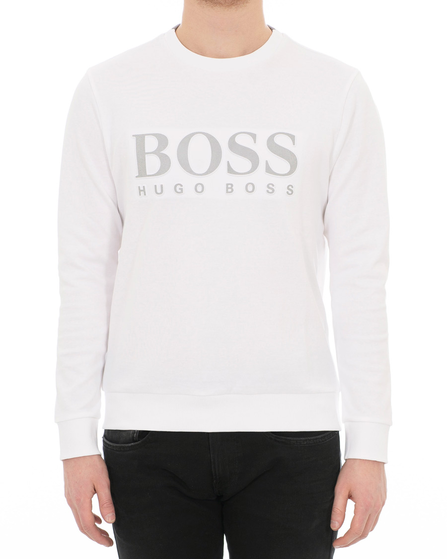 Herre | Trøjer | BOSS GREEN | BOSS Athleisure Salbo Crew Neck Sweatshirt White