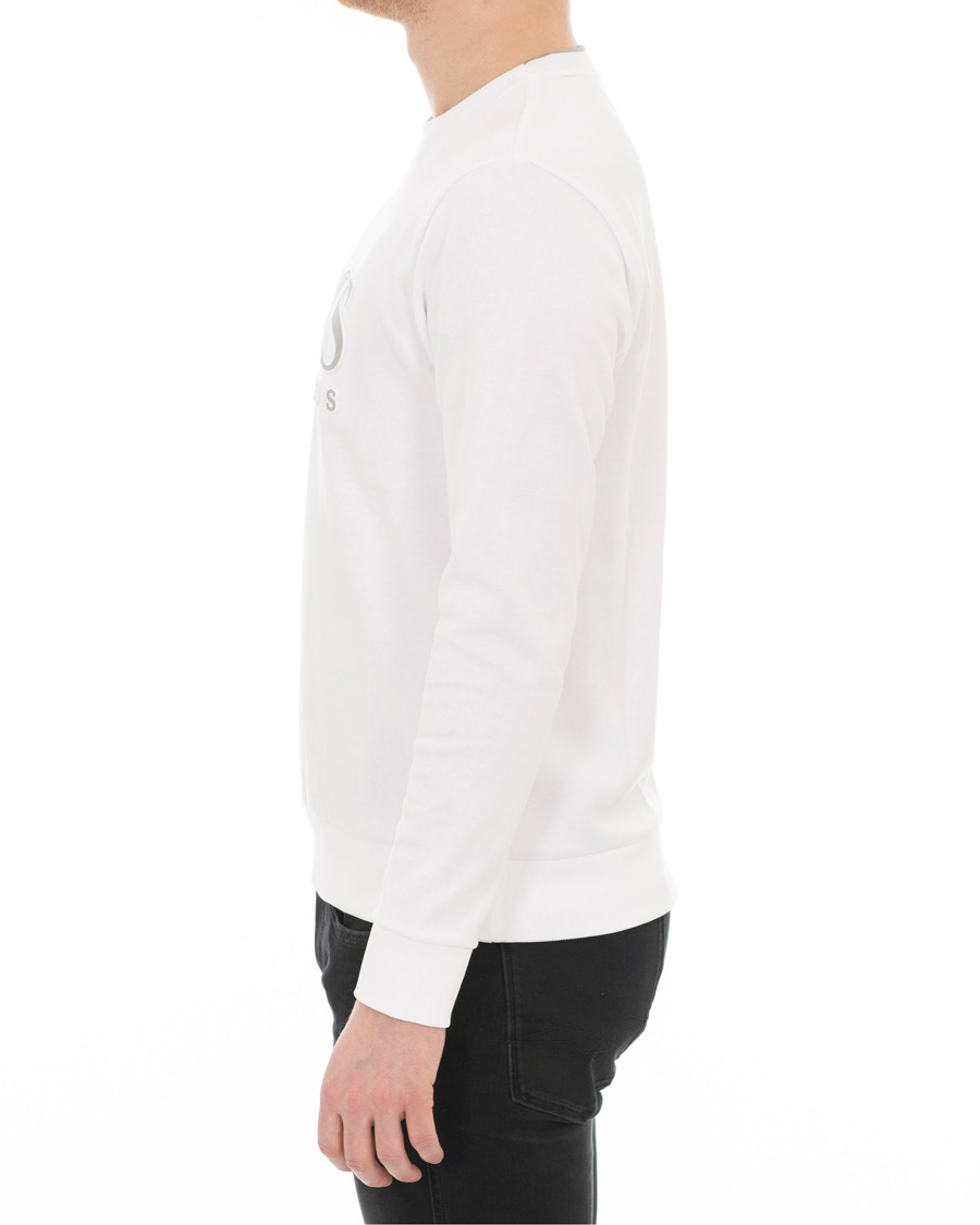 Herre | Trøjer | BOSS GREEN | BOSS Athleisure Salbo Crew Neck Sweatshirt White