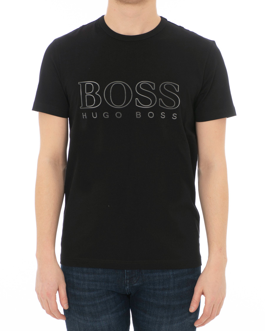 Herre | T-Shirts | BOSS GREEN | BOSS Athleisure Tee Logo Crew Neck Black