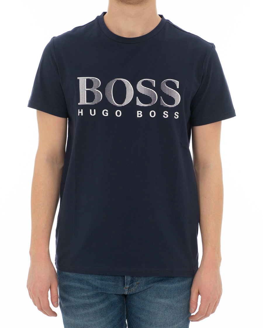 Herre | T-Shirts | BOSS BLACK | BOSS Sun Protection Tee Navy