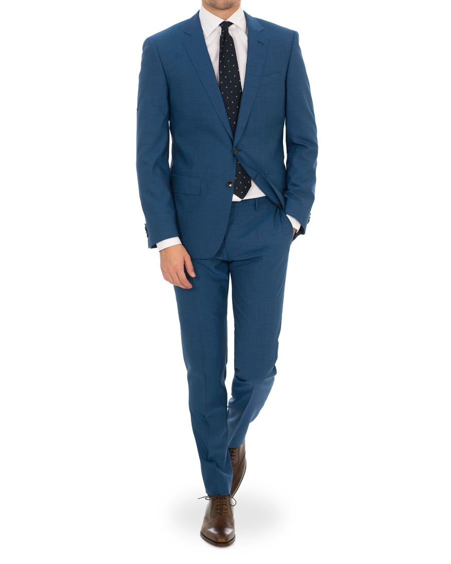 Herre | Jakkesæt | BOSS BLACK | BOSS Huge/Genius Stretch Wool Suit Blue