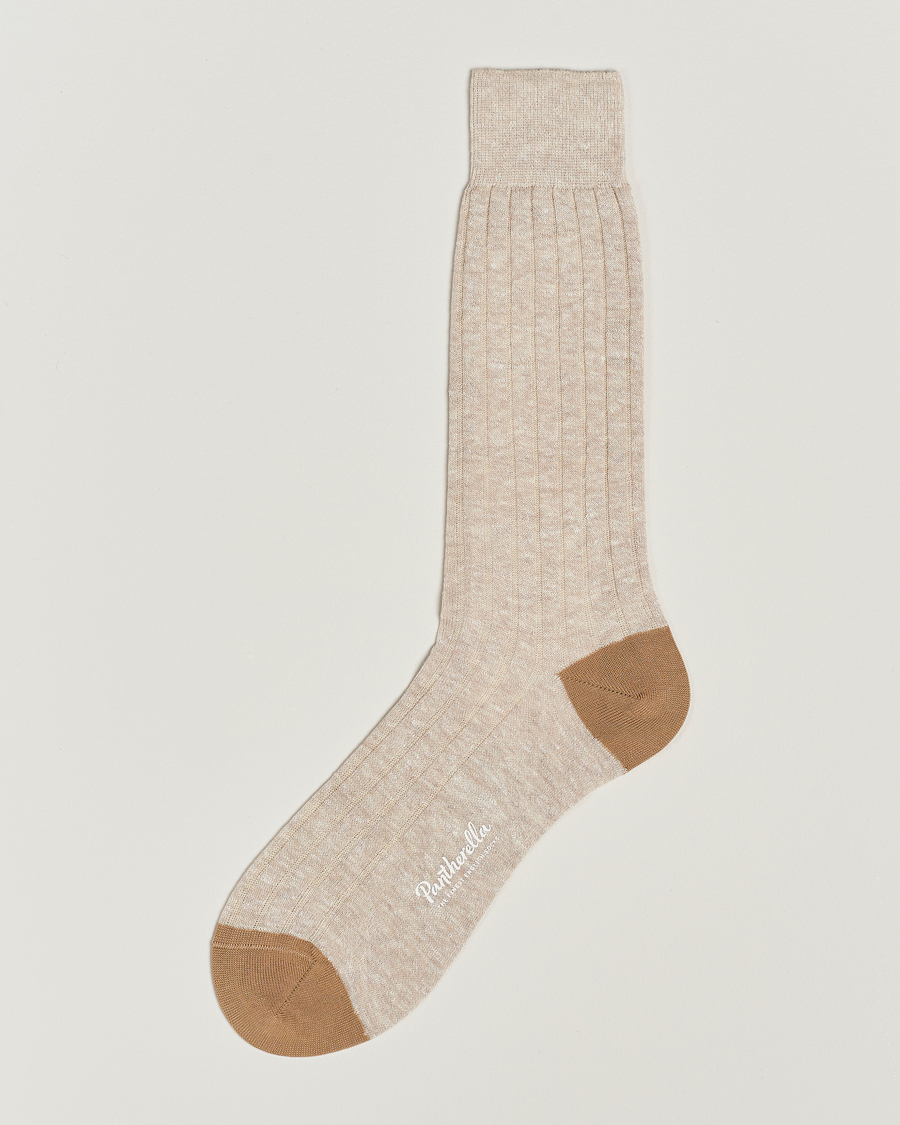 Herre | Undertøj | Pantherella | Hamada Linen/Cotton/Nylon Sock Beige