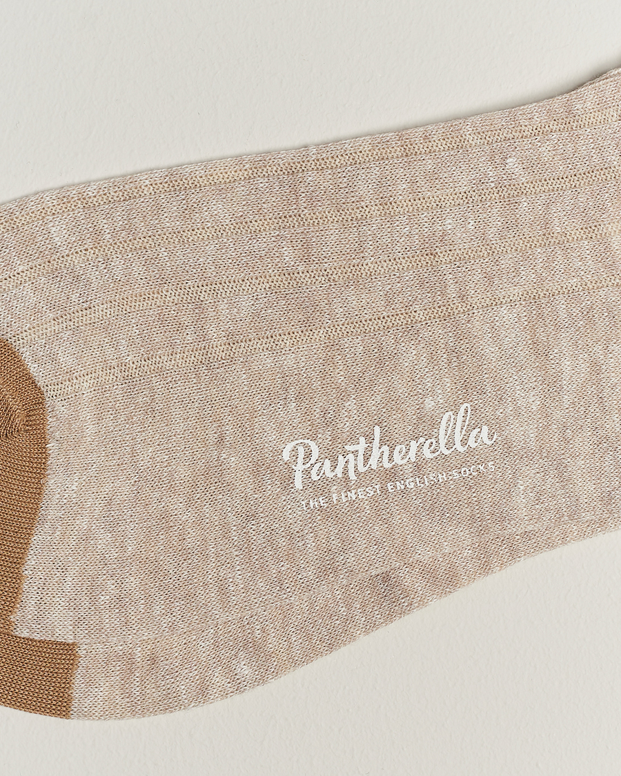Herre |  | Pantherella | Hamada Linen/Cotton/Nylon Sock Beige