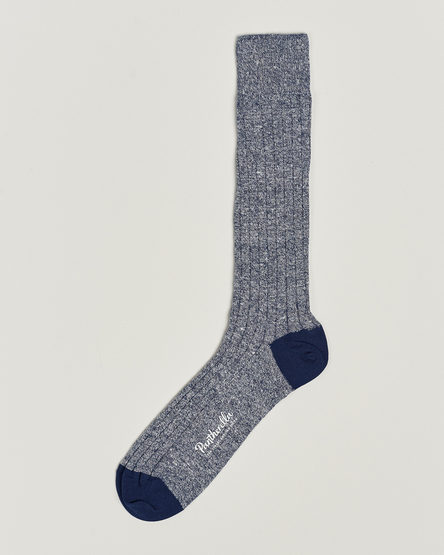 Herre | Undertøj | Pantherella | Hamada Linen/Cotton/Nylon Sock Indigo