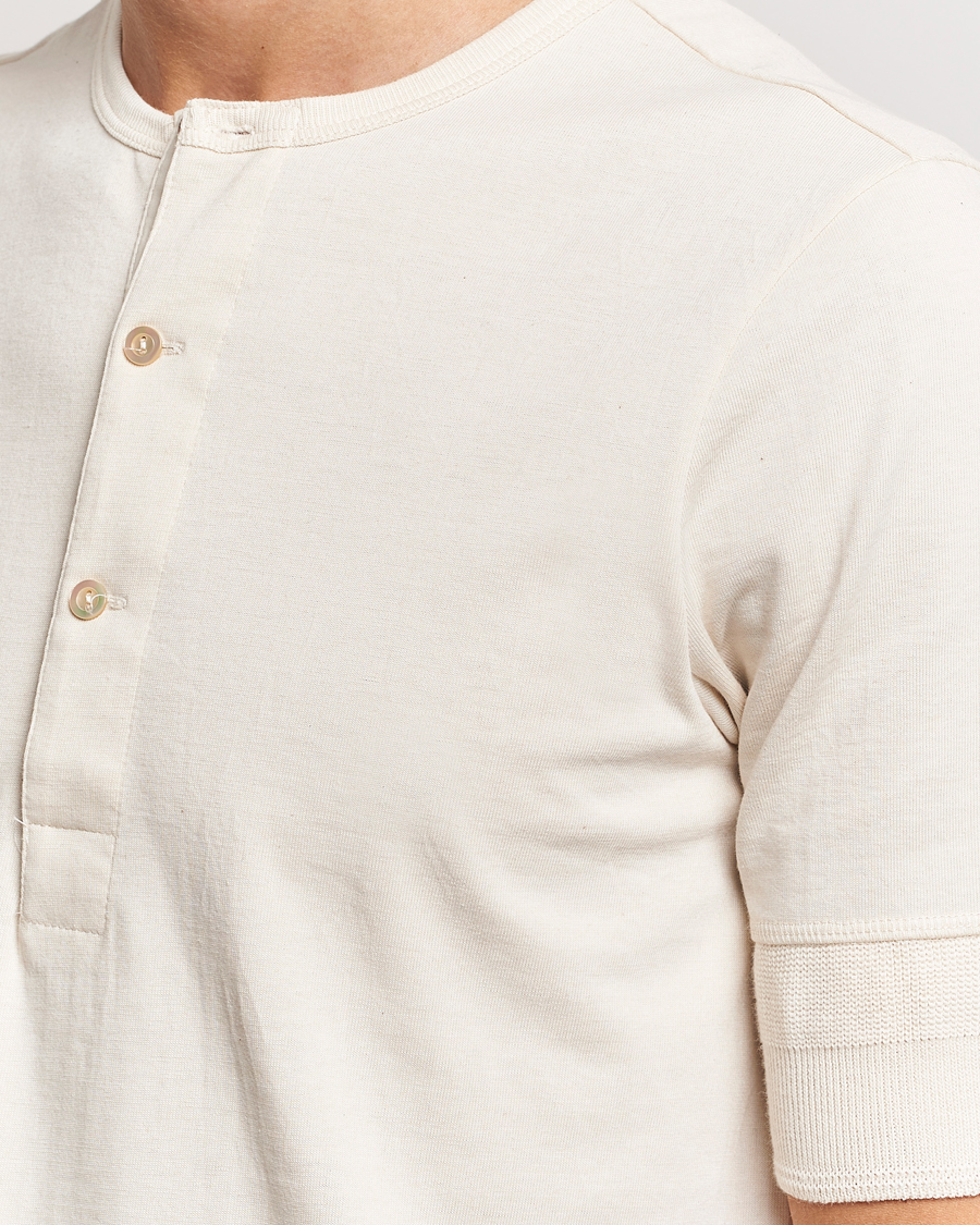 Herre | Trøjer | Merz b. Schwanen | Short Sleeve Organic Cotton Henley Nature