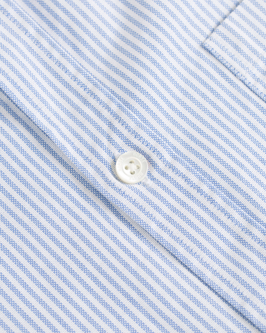 Herre | Skjorter | Norse Projects | Hans Collarless Oxford Stripe Shirt Light Blue
