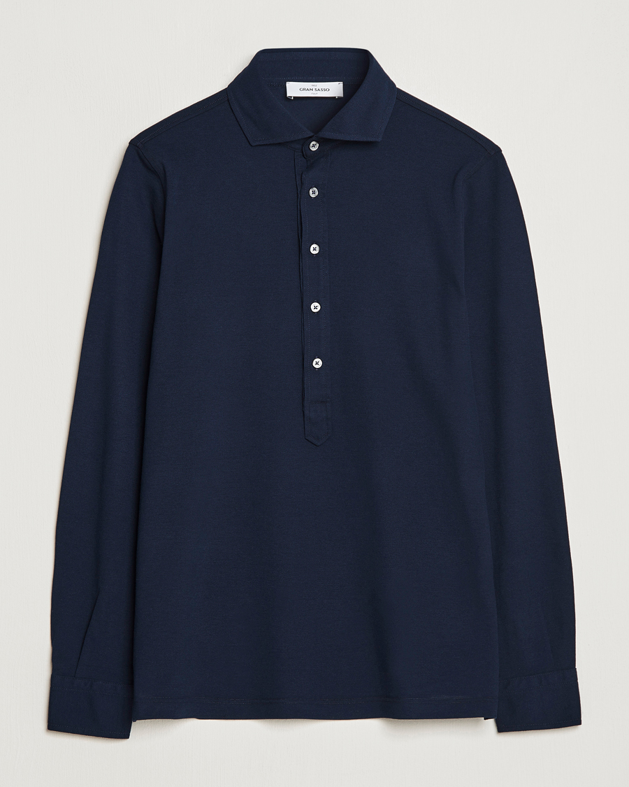 Herre | Skjorter | Gran Sasso | Popover Shirt Navy