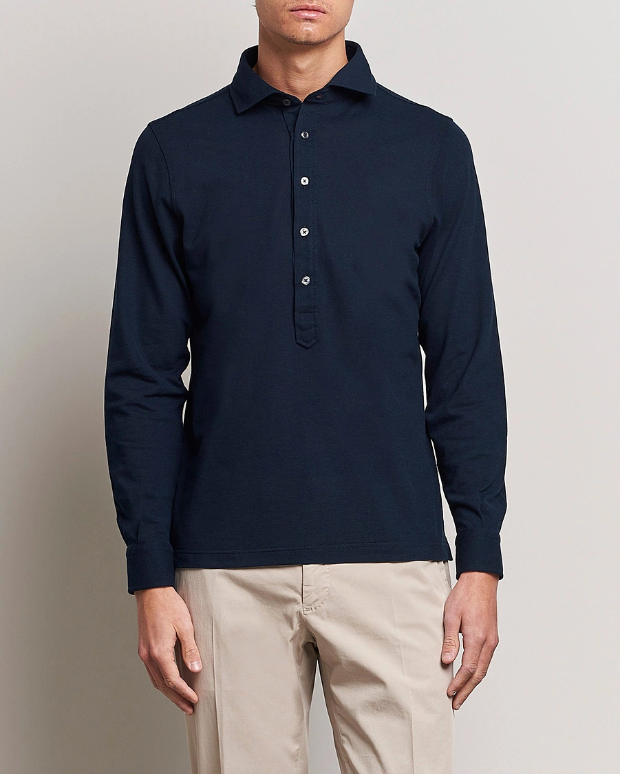Herre | Skjorter | Gran Sasso | Popover Shirt Navy