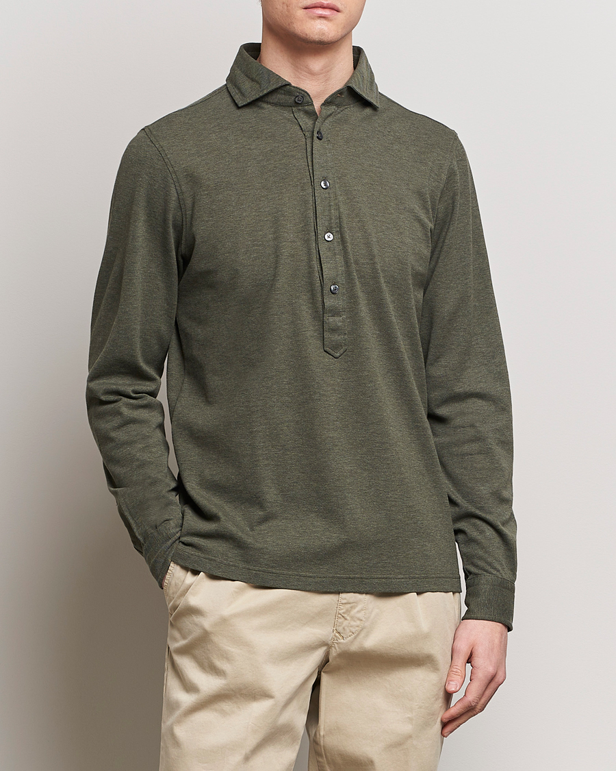 Herre | Italian Department | Gran Sasso | Popover Shirt Olive