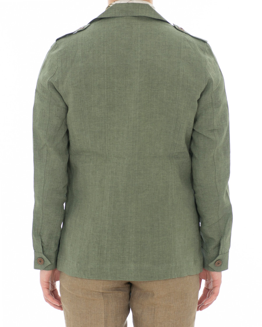 Herre | Skjorter | Gran Sasso | Safari Linen Jacket Green