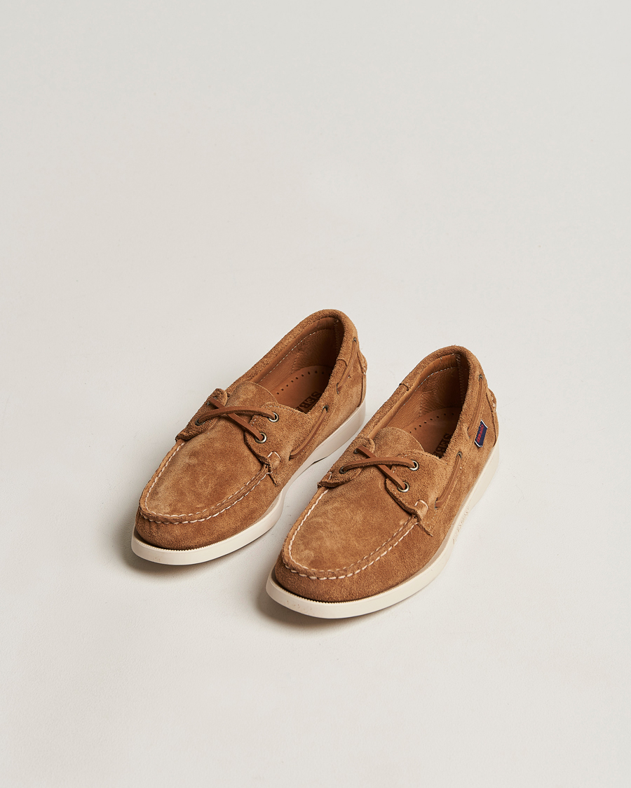 Herre | Sommer | Sebago | Docksides Suede Boat Shoe Brown Cognac