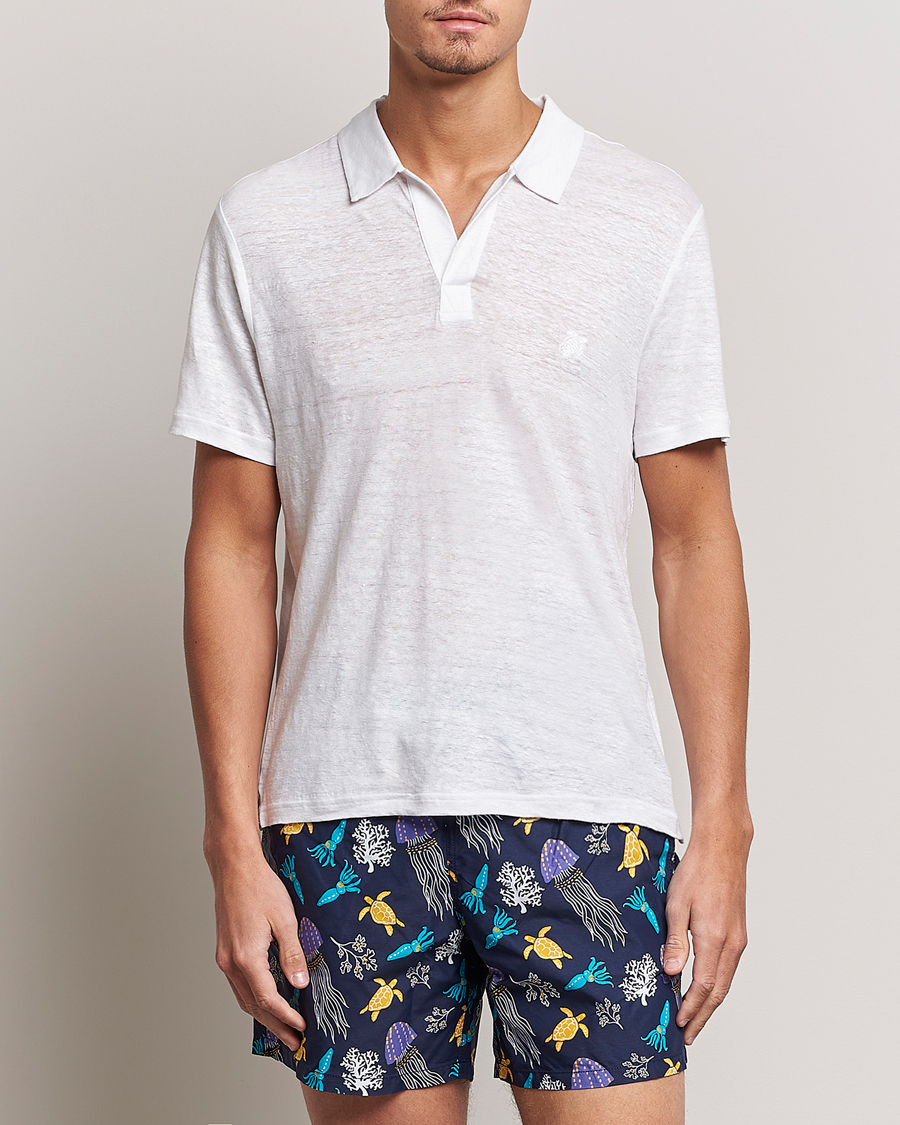 Herre |  | Vilebrequin | Jersey Linen Polo Blanco