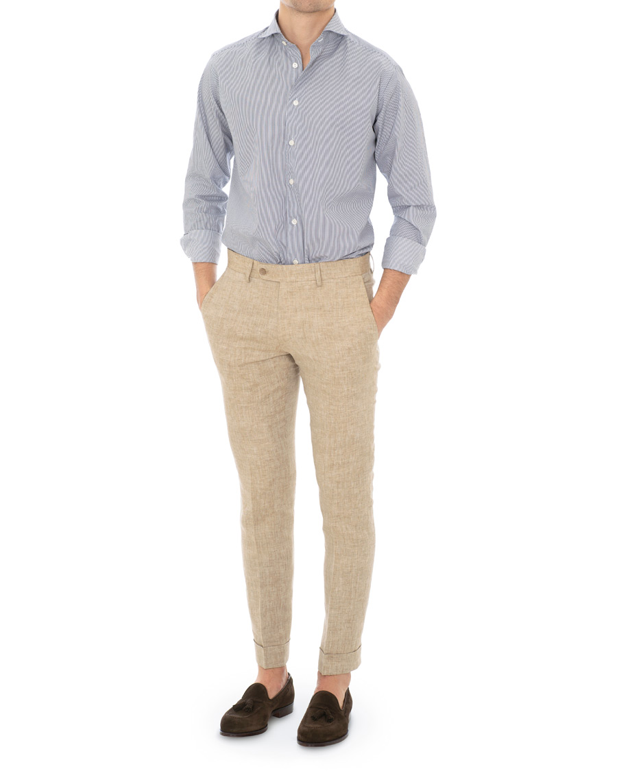 Herre | Skjorter | Eton | Slim Fit Lightweight Stripe Extreme Cutaway Blue