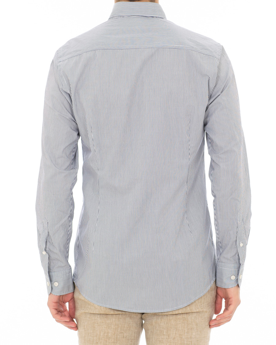 Herre | Skjorter | Eton | Slim Fit Lightweight Stripe Extreme Cutaway Blue