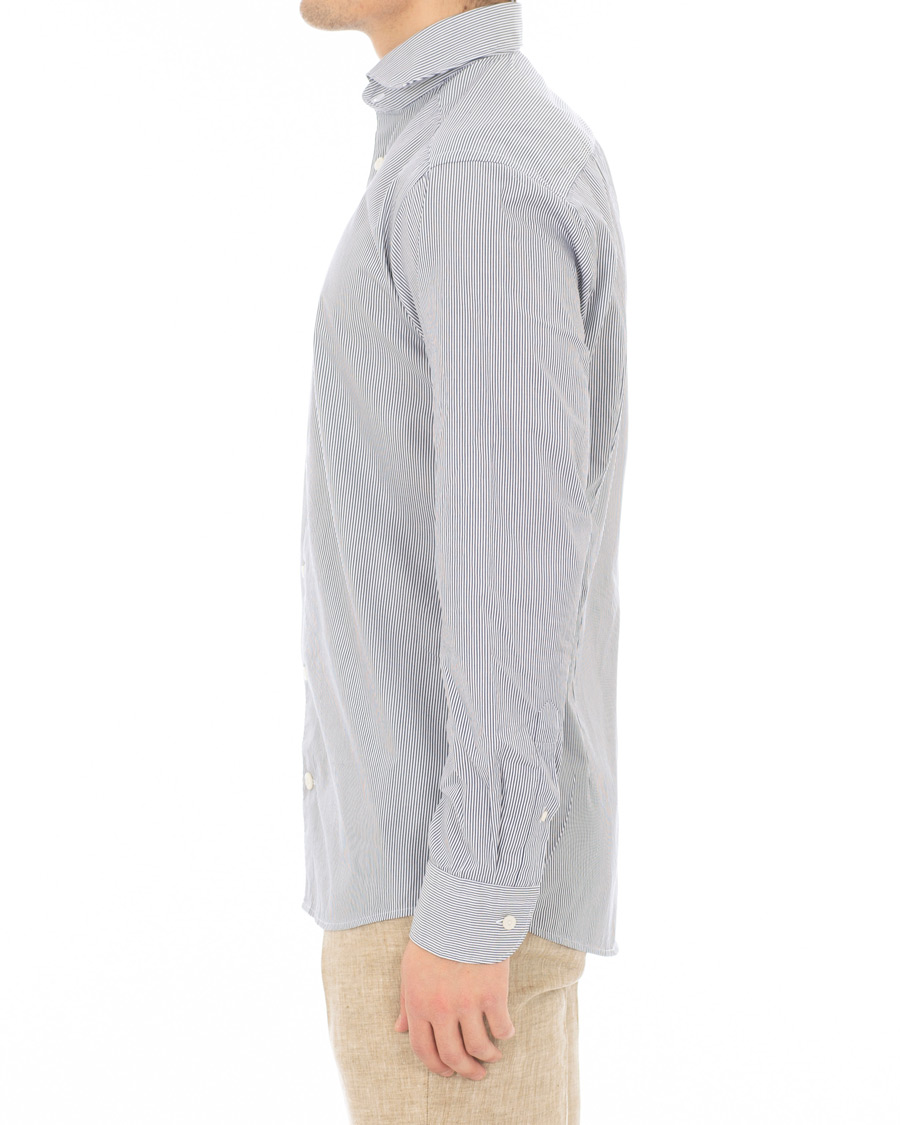 Herre | Skjorter | Eton | Slim Fit Lightweight Stripe Extreme Cutaway Blue
