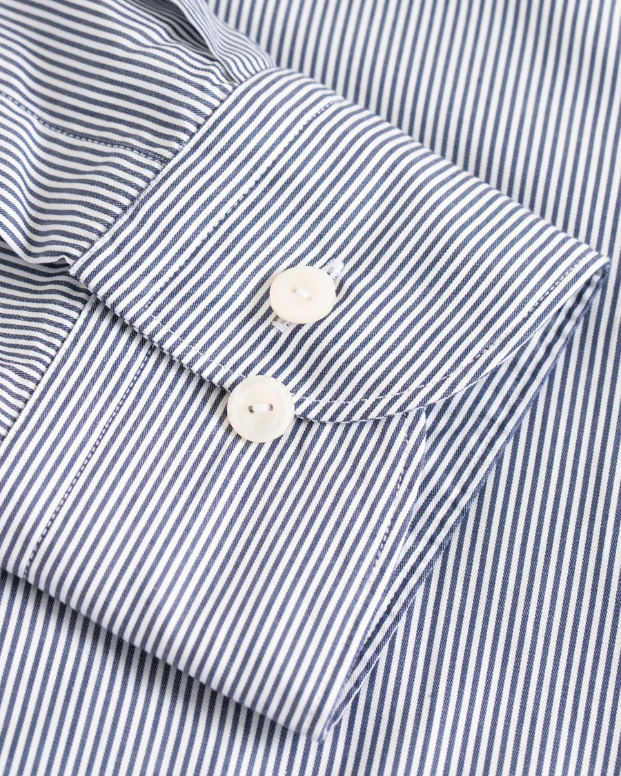 Herre | Skjorter | Eton | Slim Fit Lightweight Stripe Extreme Cutaway Blue