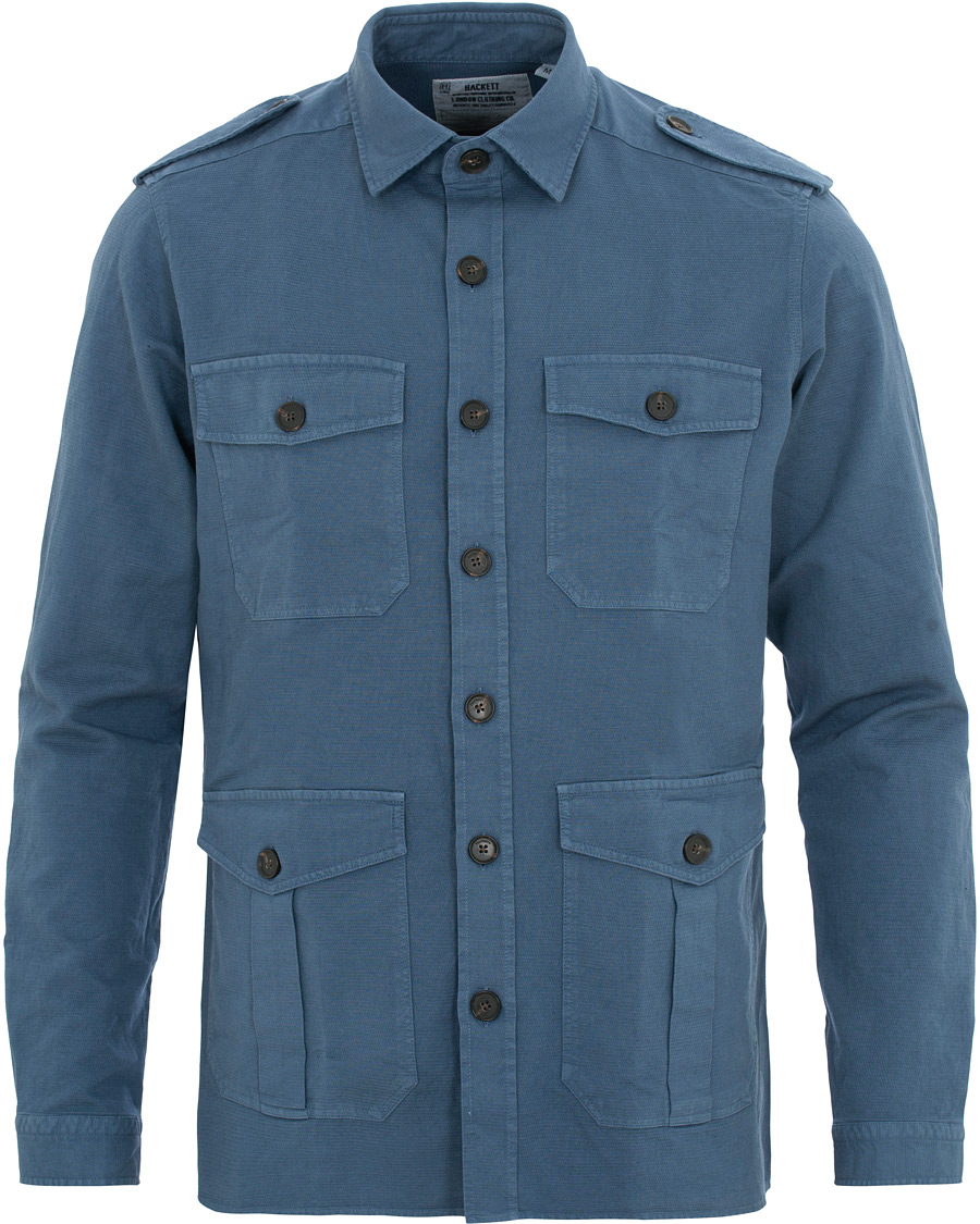 Herre | Skjorter | Hackett | Four Pocket Overshirt Blue