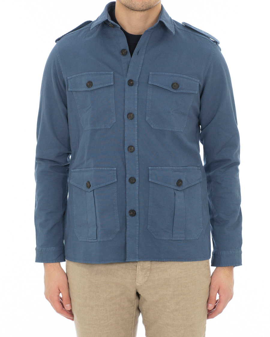 Herre | Skjorter | Hackett | Four Pocket Overshirt Blue