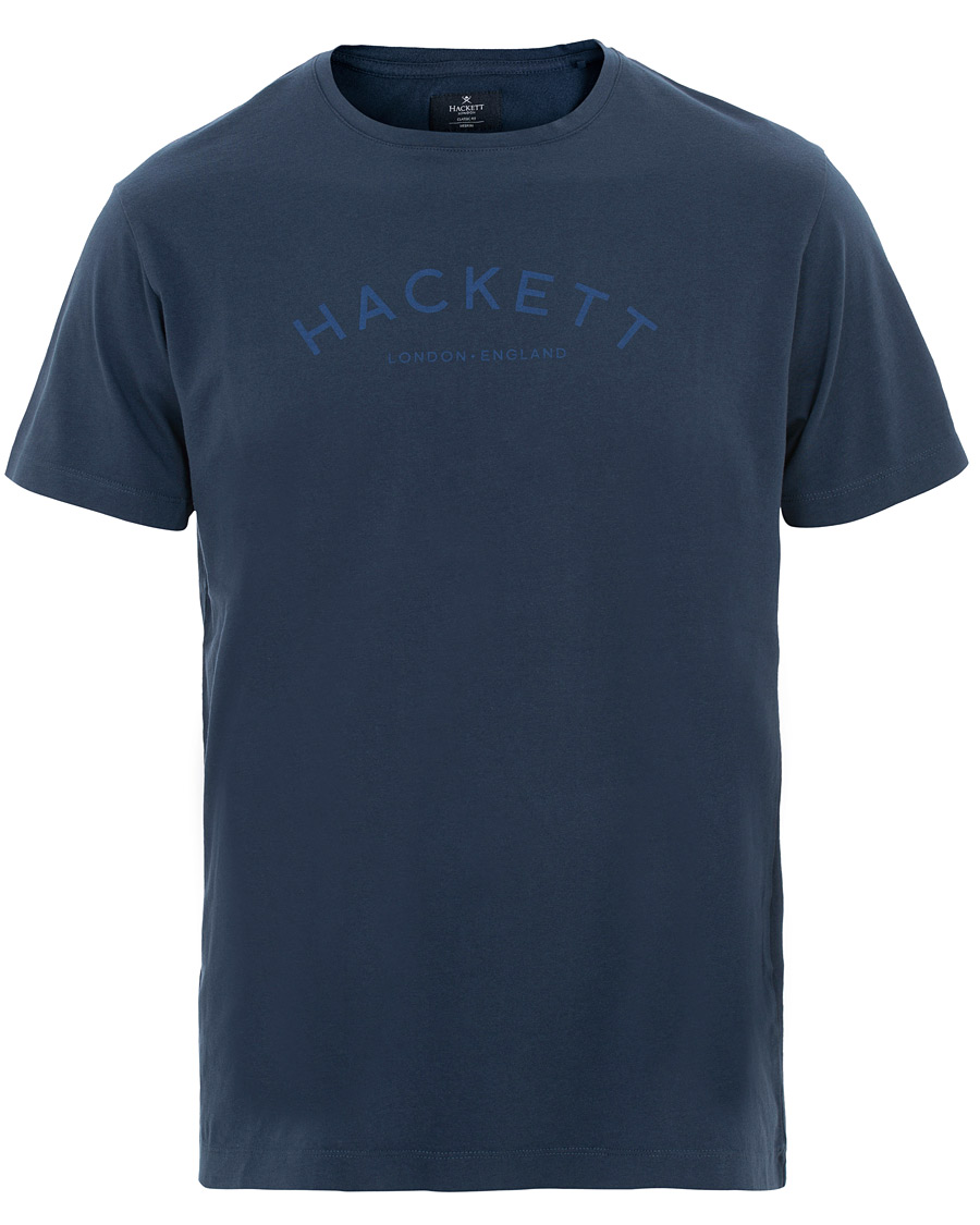 Herre | T-Shirts | Hackett | Logo Crew Neck Tee Navy