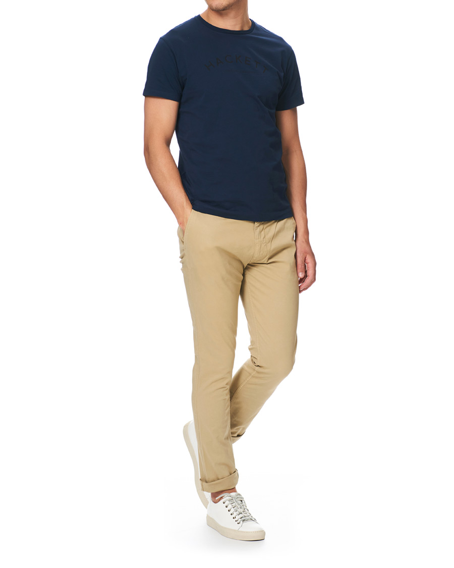 Herre | T-Shirts | Hackett | Logo Crew Neck Tee Navy