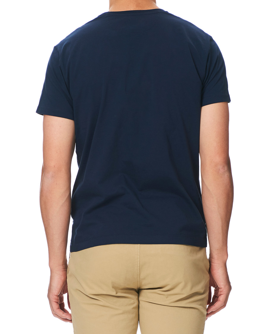Herre | T-Shirts | Hackett | Logo Crew Neck Tee Navy