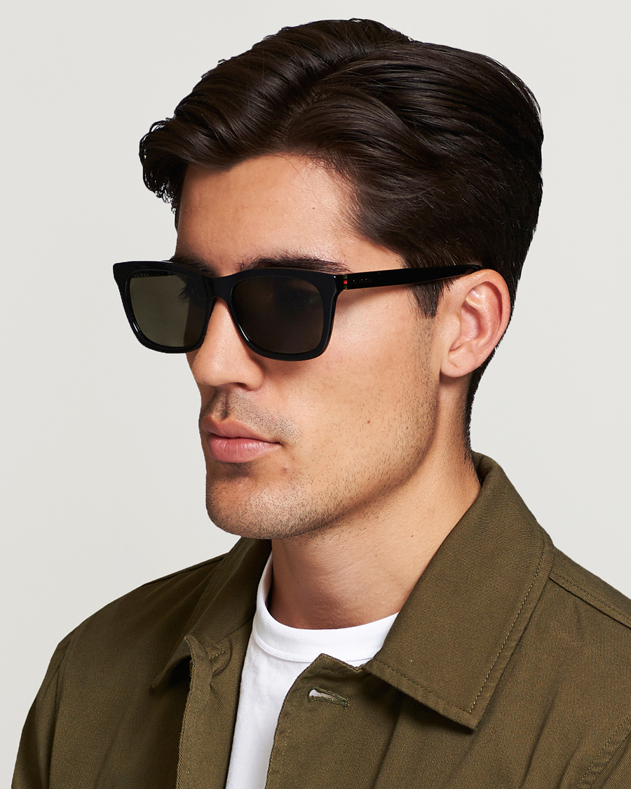 Herre | Firkantede solbriller | Gucci | GG0449S Sunglasses Black/Gold/Brown
