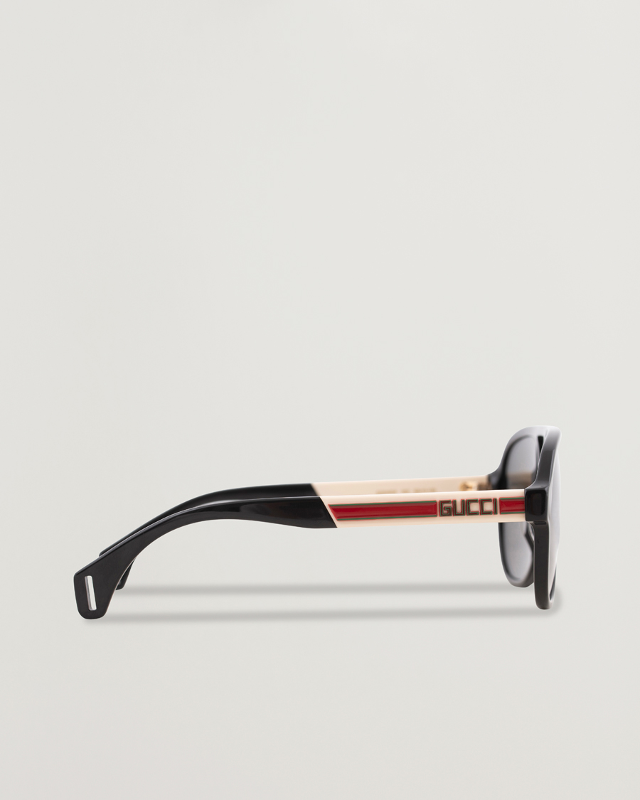 Herre | Gucci GG0463S Sunglasses Black/White/Grey | Gucci | GG0463S Sunglasses Black/White/Grey