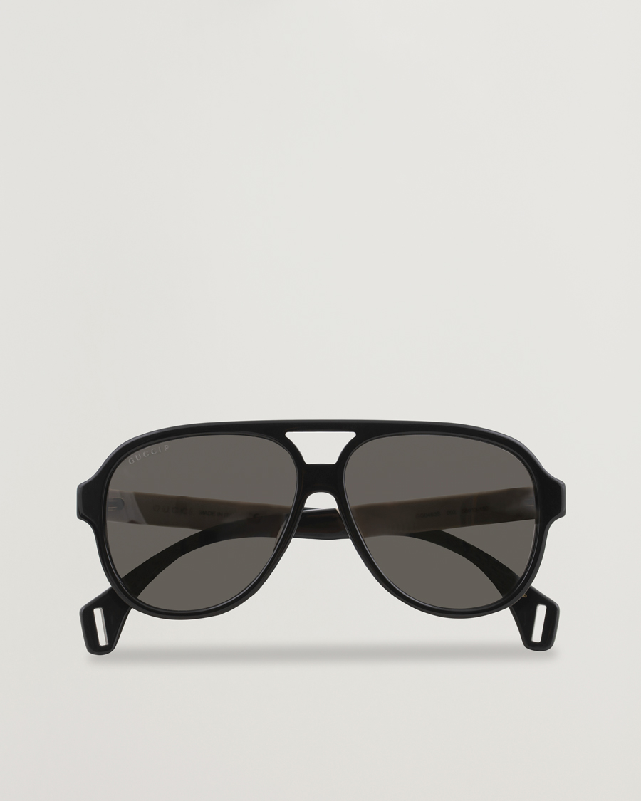 Herre | Gucci GG0463S Sunglasses Black/White/Grey | Gucci | GG0463S Sunglasses Black/White/Grey