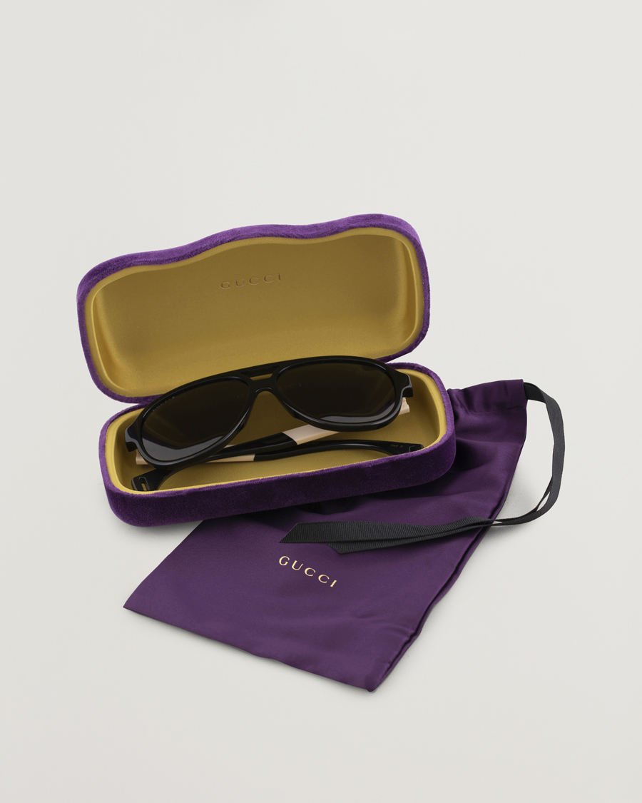 Herre | Gucci GG0463S Sunglasses Black/White/Grey | Gucci | GG0463S Sunglasses Black/White/Grey