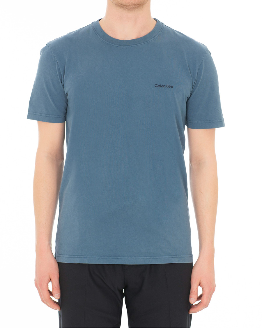 Herre | T-Shirts | Calvin Klein | Garment Dyed Tee Denim Blue