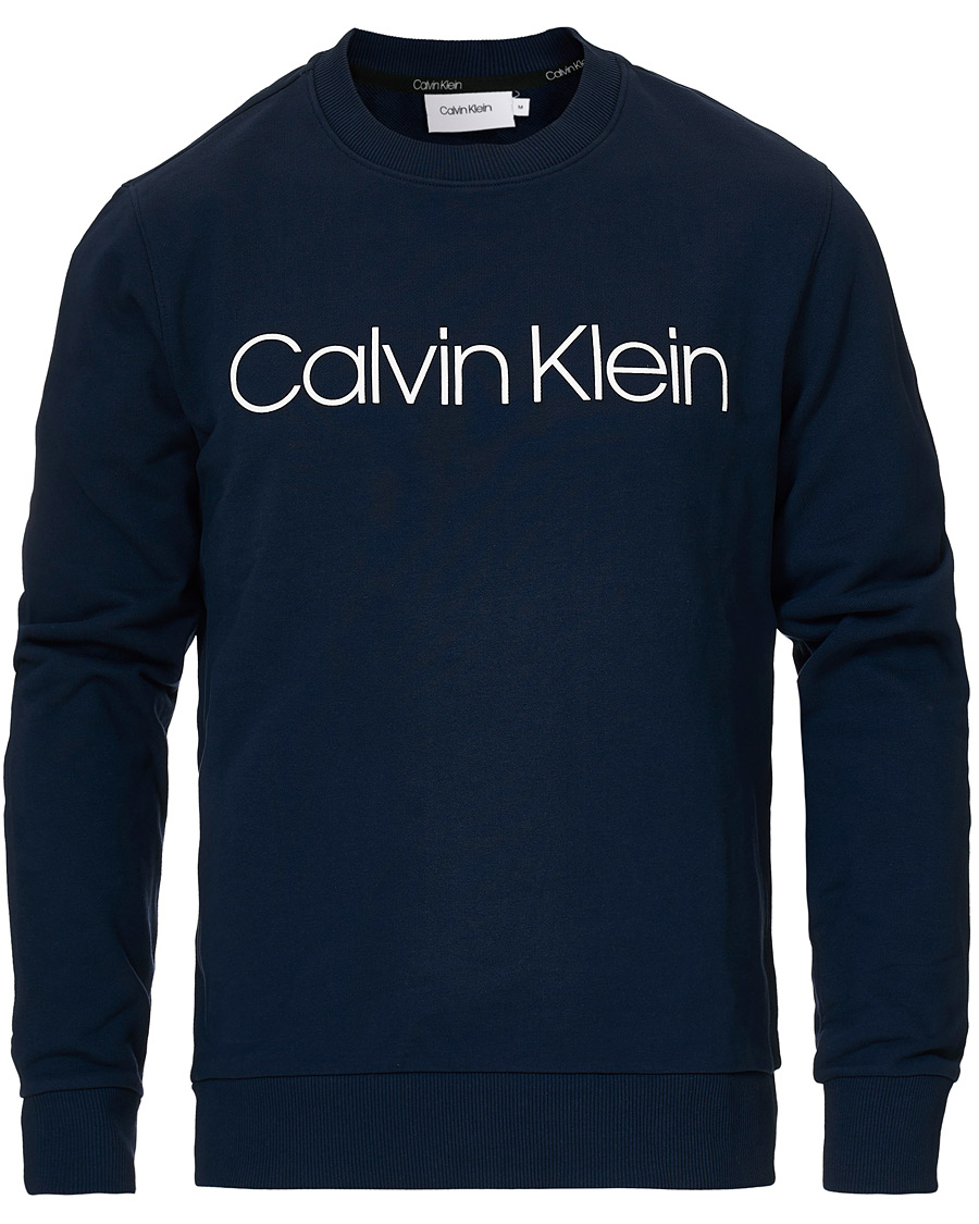Køre ud naturlig emulering Calvin Klein Front Logo Sweatshirt Navy - CareOfCarl.dk