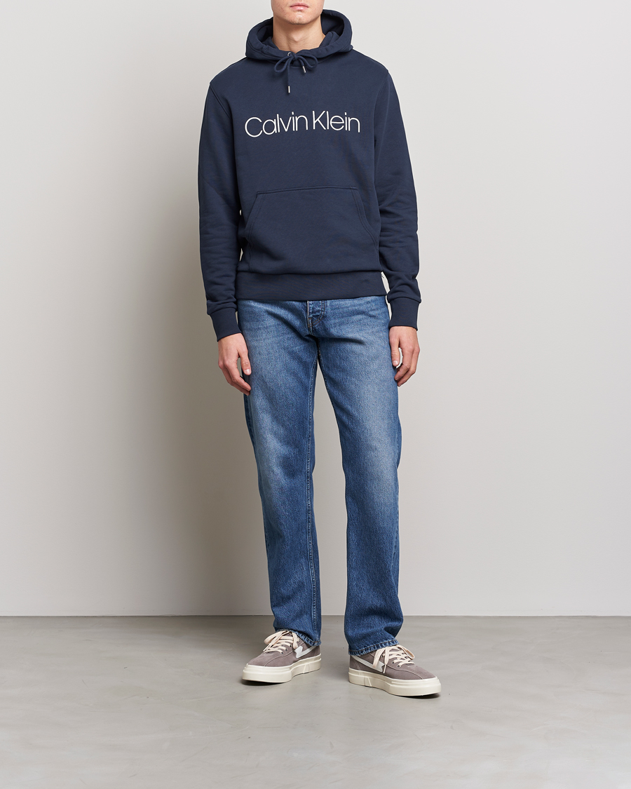 Herre | Trøjer | Calvin Klein | Front Logo Hoodie Navy