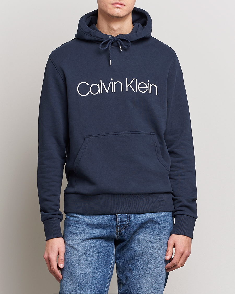 Herre | Udsalg | Calvin Klein | Front Logo Hoodie Navy